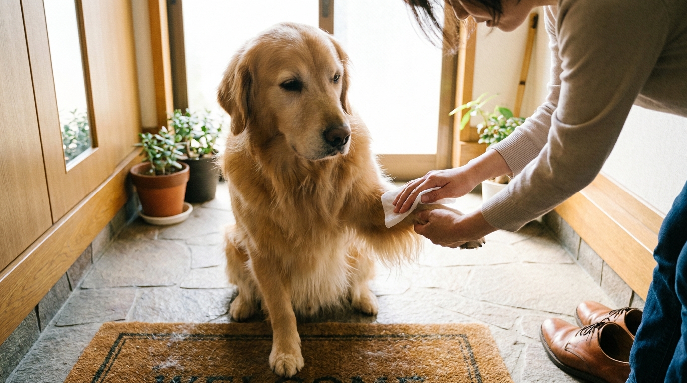 散歩帰りの足拭き・体拭きに|大型犬におすすめのボディタオル&シャンプータオル【実体験】
