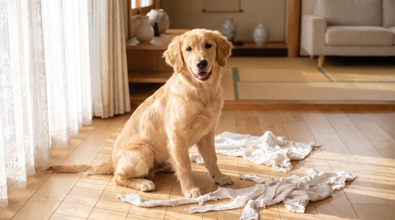 ゴールデンレトリバーの子犬期｜甘噛みで流血、タオル全滅